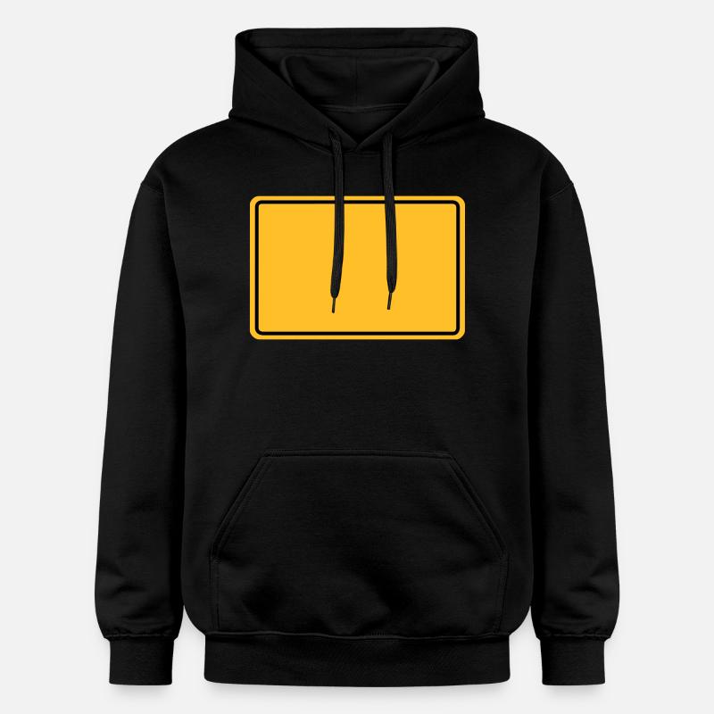 Ortsschild + Dein Text - Gildan Unisex Softstyle® Midweight Hoodie - black
