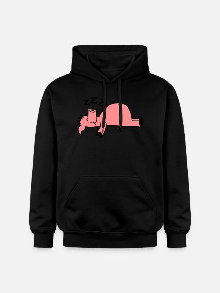 Sleeping Pig - Gildan Unisex Softstyle® Midweight Hoodie - black