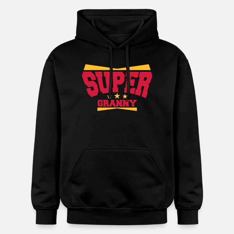 Super Granny Grandma Logo - Sweat à capuche Softstyle® Gildan Unisexe - noir