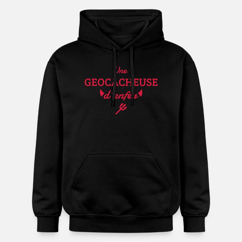 Geocaching / Geocacher / Boussole / Orientation - Sweat à capuche Softstyle® Gildan Unisexe - noir