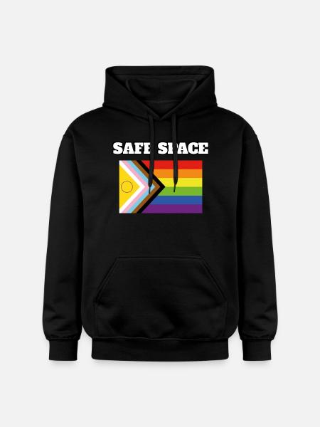 Inclusive Pride Pride SAFE SPACE - Gildan Unisex Softstyle® Midweight Hoodie - black