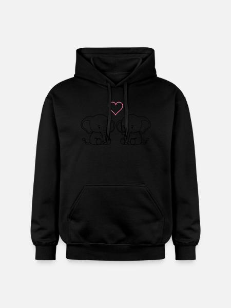 Elephant Love - Gildan Unisex Softstyle® Midweight Hoodie - black