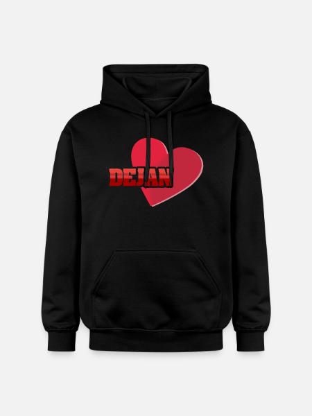 First name Dejan - Gildan Unisex Softstyle® Midweight Hoodie - black