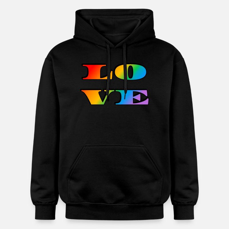 Amour arc-en-ciel rétro - Sweat à capuche Softstyle® Gildan Unisexe - noir