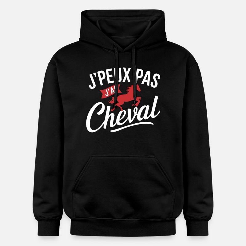 Cavalier Rouge Intense - Sweat à capuche Softstyle® Gildan Unisexe - noir