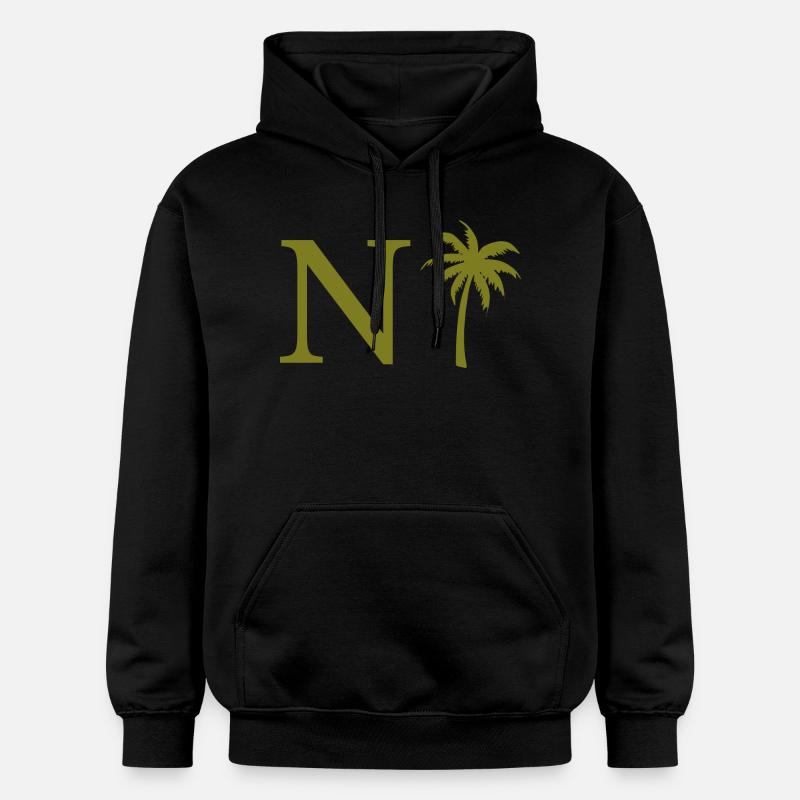Lettre n vert Palm - Sweat à capuche Softstyle® Gildan Unisexe - noir