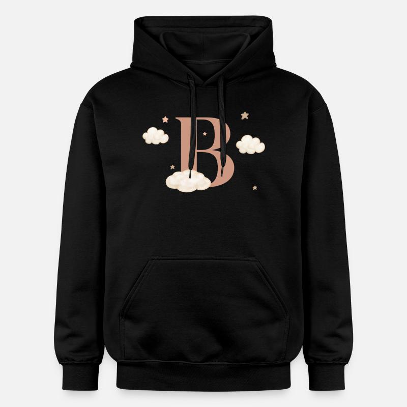 Lettre b nuages étoiles - Sweat à capuche Softstyle® Gildan Unisexe - noir