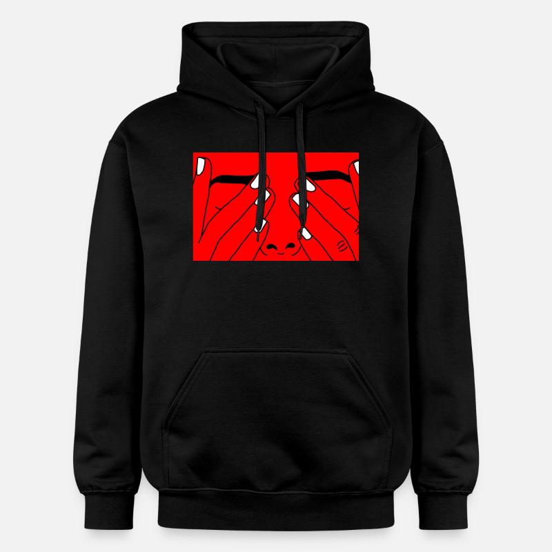 Visage rouge blanc - Sweat à capuche Softstyle® Gildan Unisexe - noir
