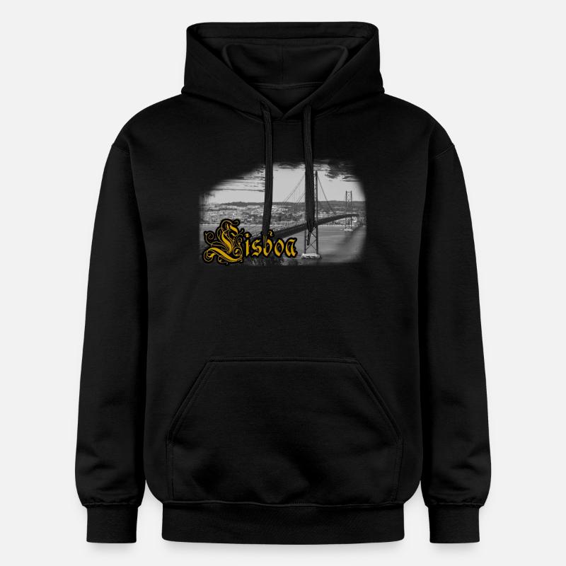 Lisbon bridge - Sweat à capuche Softstyle® Gildan Unisexe - noir