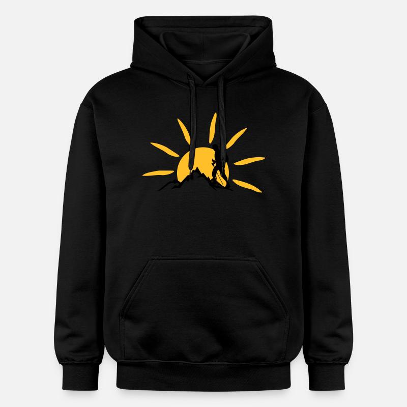 Freizeit - Berge Wanderer - Gildan Unisex Softstyle® Midweight Hoodie - Schwarz