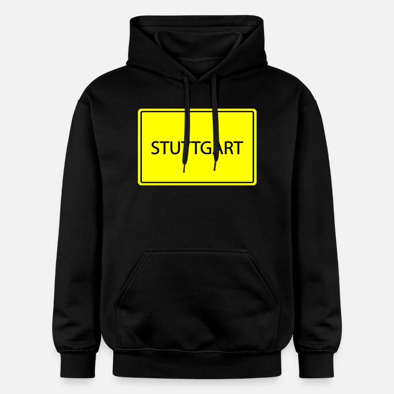 Panneau de signalisation Stuttgart - Sweat à capuche Softstyle® Gildan Unisexe - noir