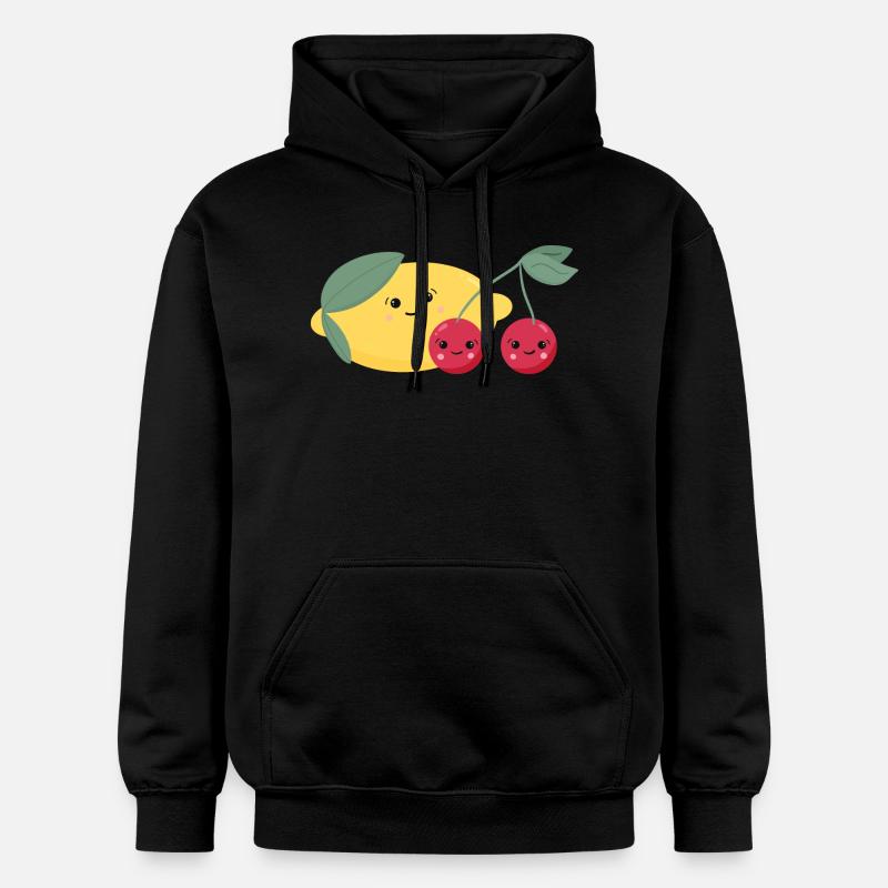 Citron et cerises - Sweat à capuche Softstyle® Gildan Unisexe - noir