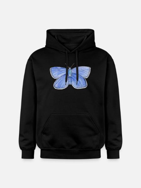 Butterfly Blue - Gildan Unisex Softstyle® Midweight Hoodie - black