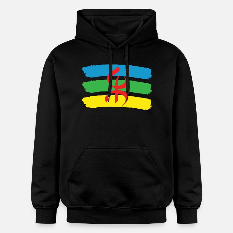 DRAPEAU AMAZIGH BERBERE YIFINAGH - Sweat à capuche Softstyle® Gildan Unisexe - noir