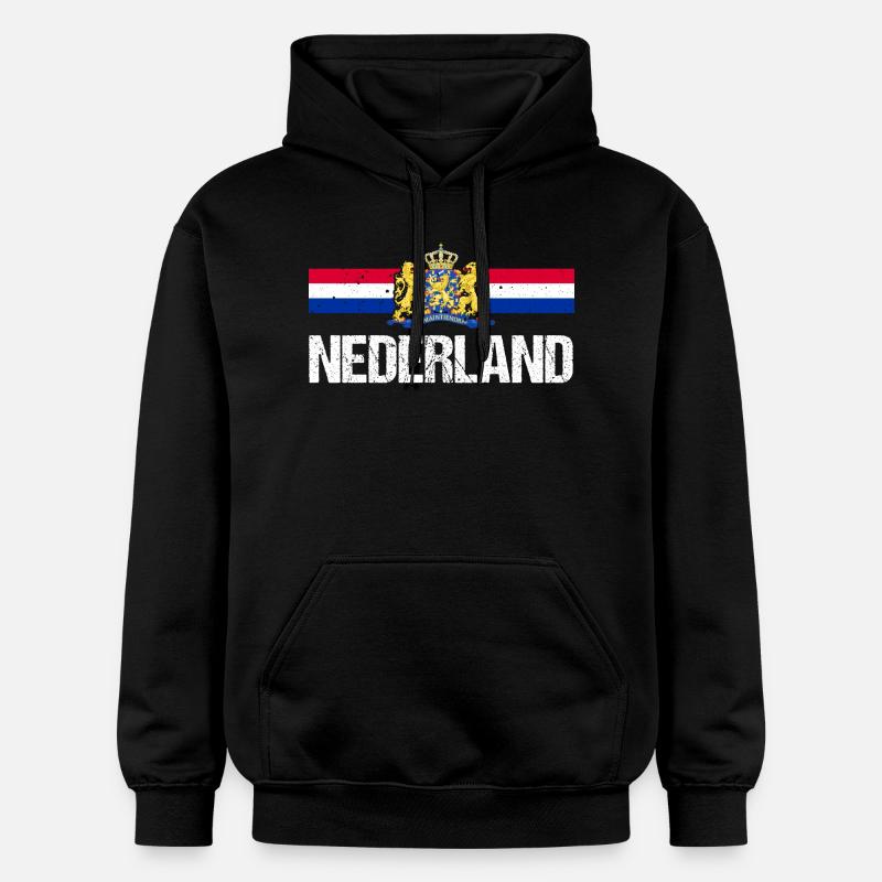 Pays-Bas Pays-Bas - Sweat à capuche Softstyle® Gildan Unisexe - noir
