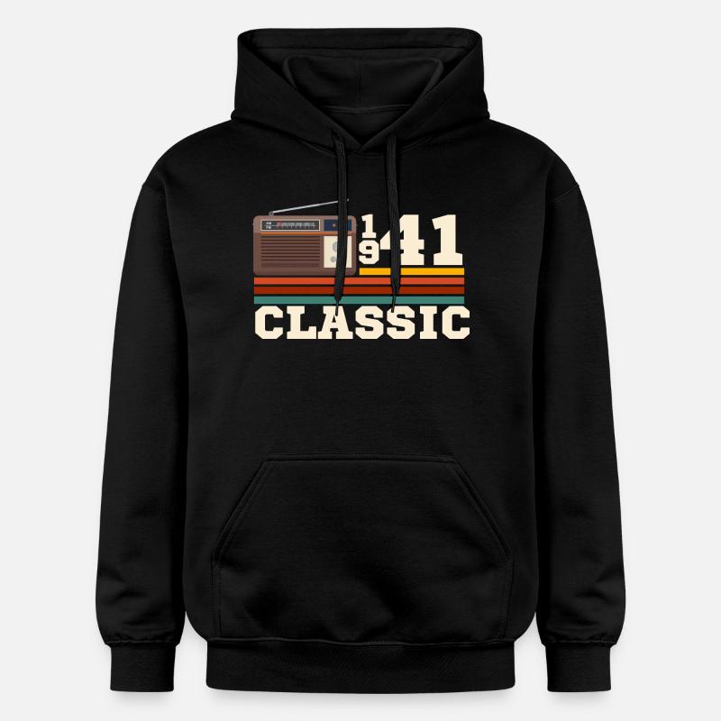 Anniversaire 1941 retro classic - Sweat à capuche Softstyle® Gildan Unisexe - noir