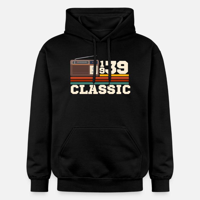 Anniversaire 1939 retro classic - Sweat à capuche Softstyle® Gildan Unisexe - noir
