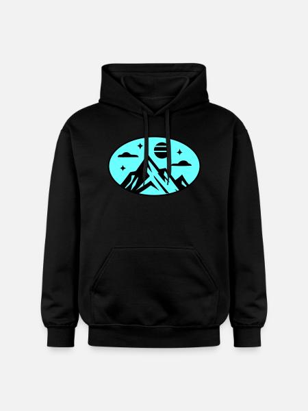 Mountains icon - Gildan Unisex Softstyle® Midweight Hoodie - black