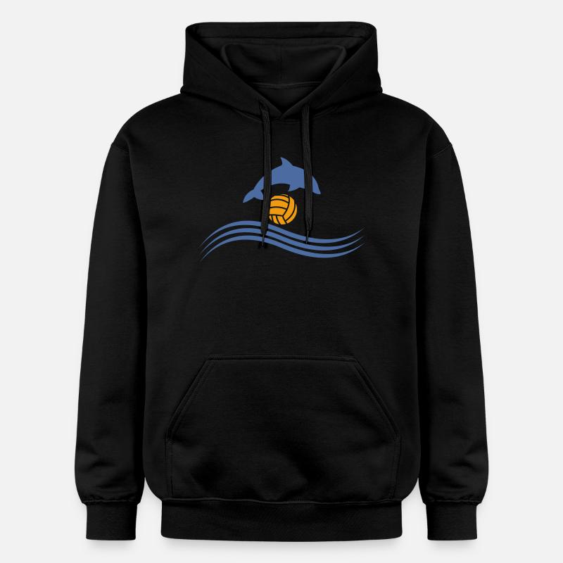 wasserball_delphin_ball - Sweat à capuche Softstyle® Gildan Unisexe - noir