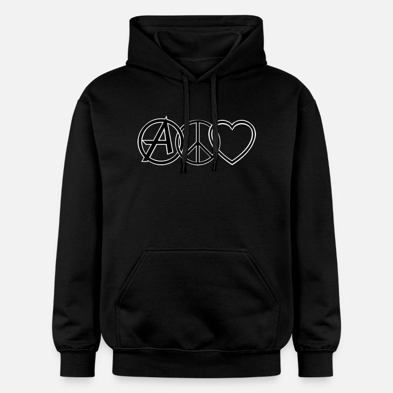 PEACE LOVE & ANARCHY - Sweat à capuche Softstyle® Gildan Unisexe - noir