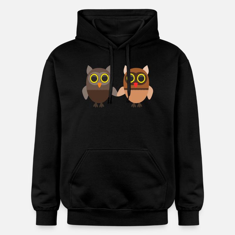 hiboux dans l'amour - Sweat à capuche Softstyle® Gildan Unisexe - noir