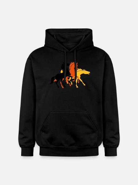 Three horses - Gildan Unisex Softstyle® Midweight Hoodie - black