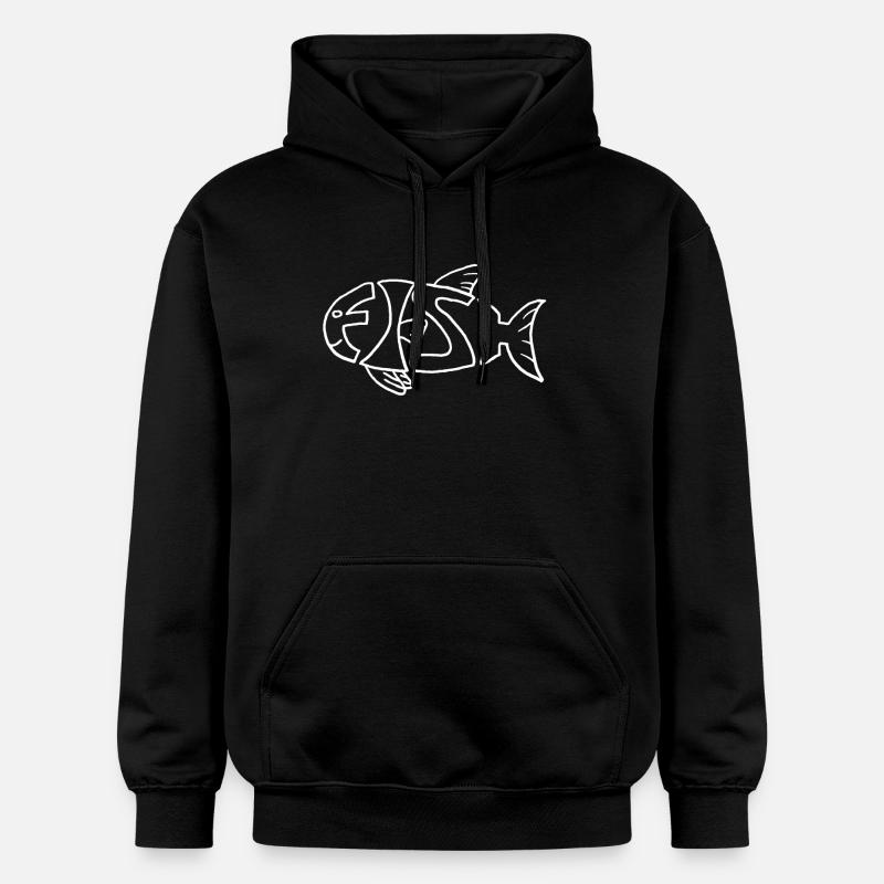 Poisson dans le poisson - Sweat à capuche Softstyle® Gildan Unisexe - noir