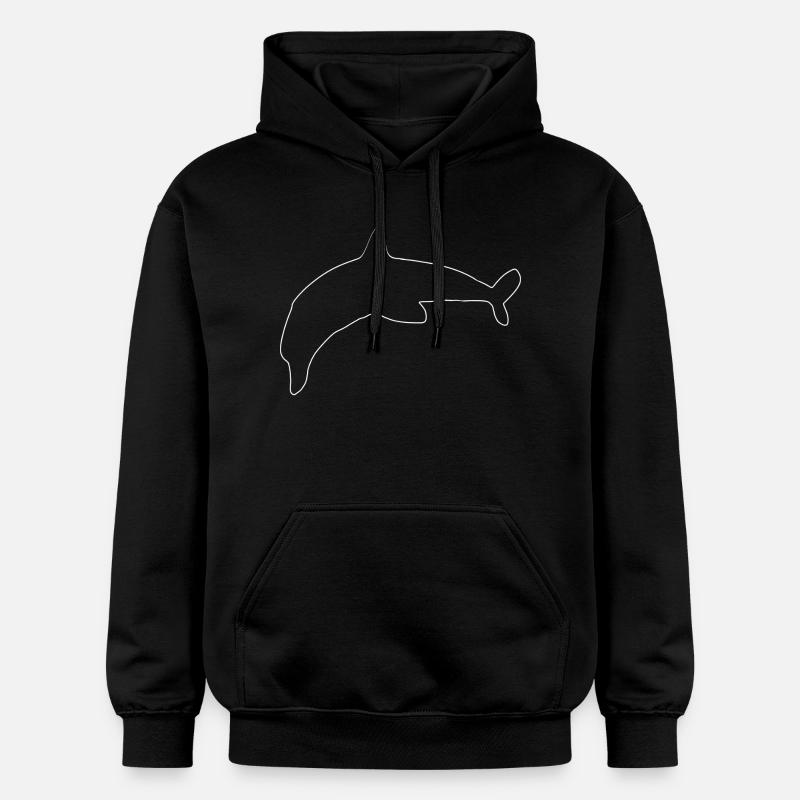 Dauphin Symbole Animal - Sweat à capuche Softstyle® Gildan Unisexe - noir