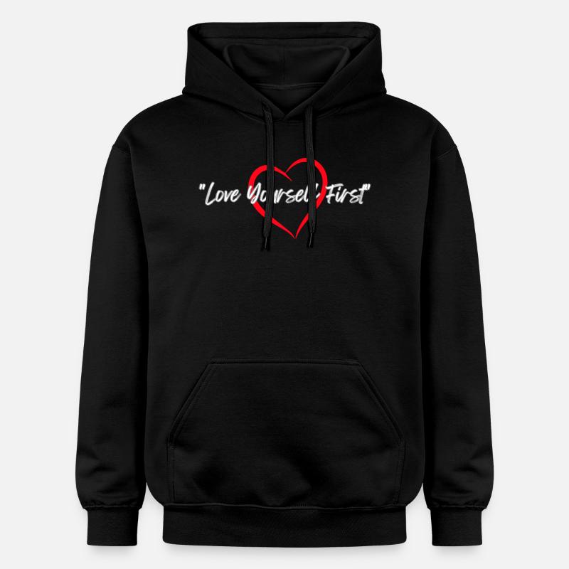 « Aimez-vous d’abord » - Sweat à capuche Softstyle® Gildan Unisexe - noir