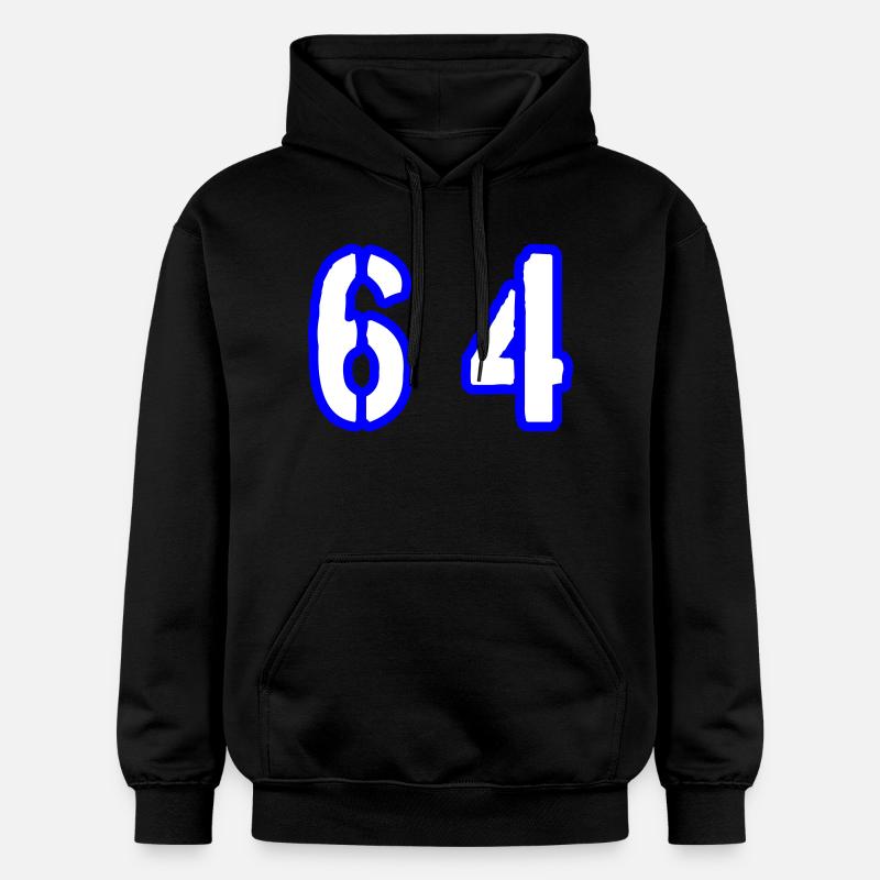 64 Symbole numérique - Sweat à capuche Softstyle® Gildan Unisexe - noir
