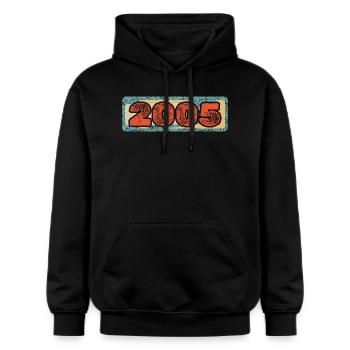Jahrgang 2005 - Gildan Unisex Softstyle® Midweight Hoodie - Schwarz - Vorne - Marisol (170cm) & Nik (191cm)