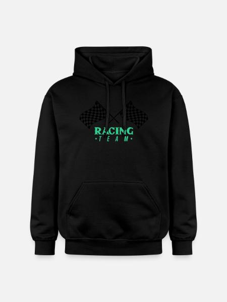 Racing Flag Team - Gildan Unisex Softstyle® Midweight Hoodie - black