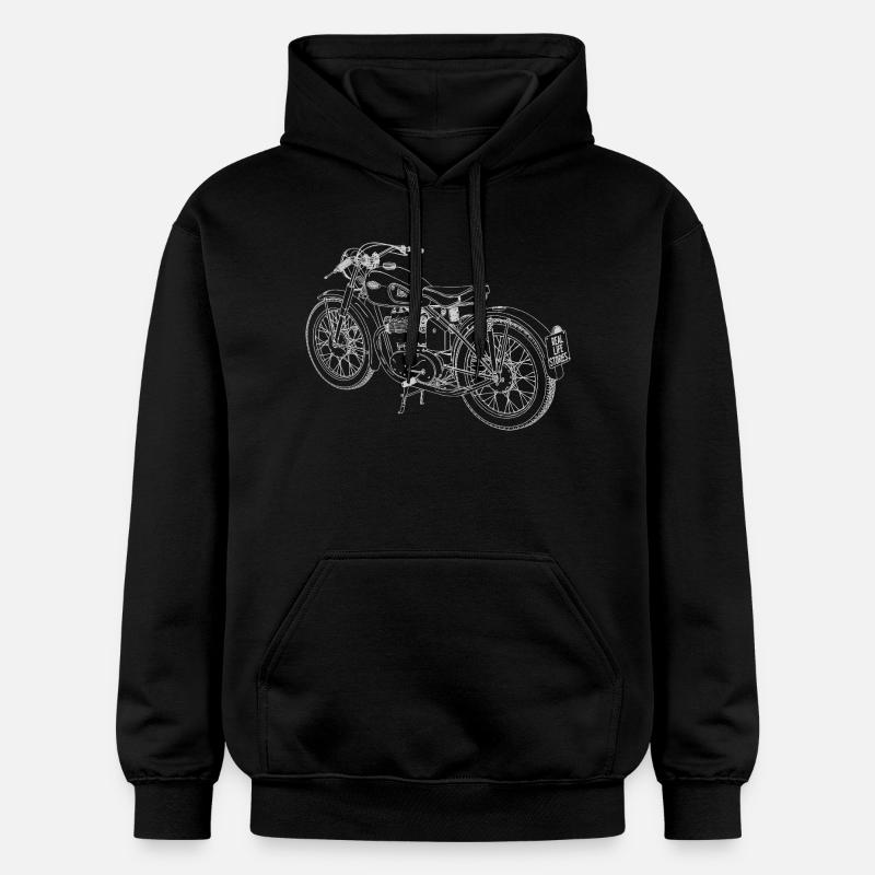 Croquis de moto - Sweat à capuche Softstyle® Gildan Unisexe - noir