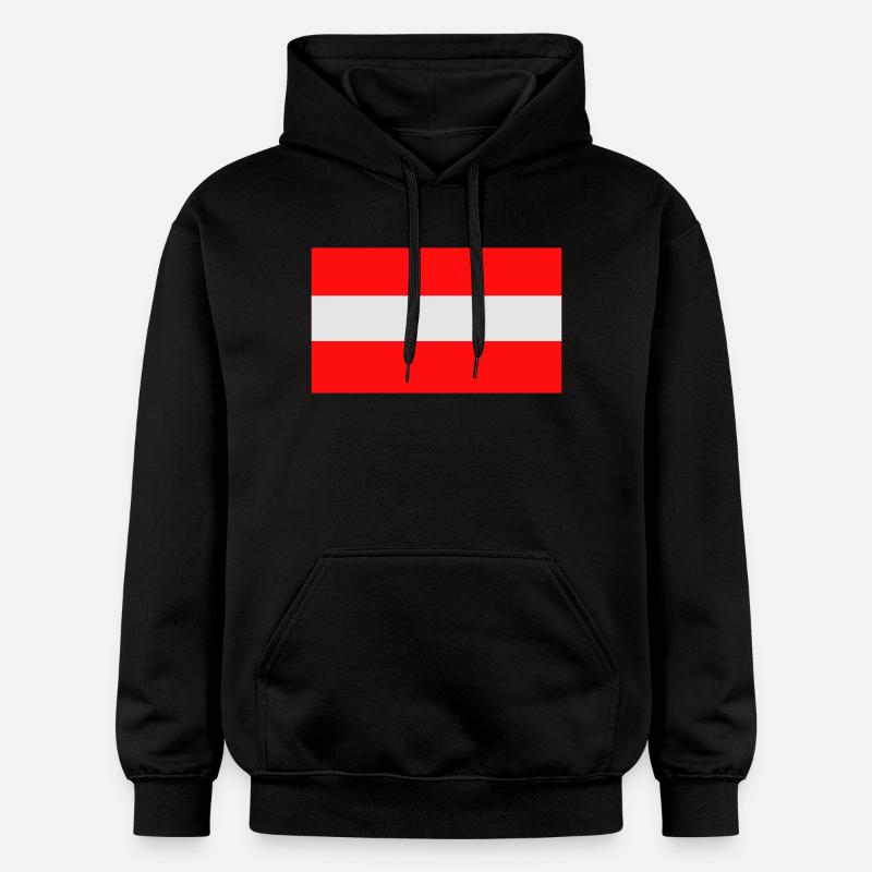 Autriche, Autriche, drapeau, drapeau - Sweat à capuche Softstyle® Gildan Unisexe - noir