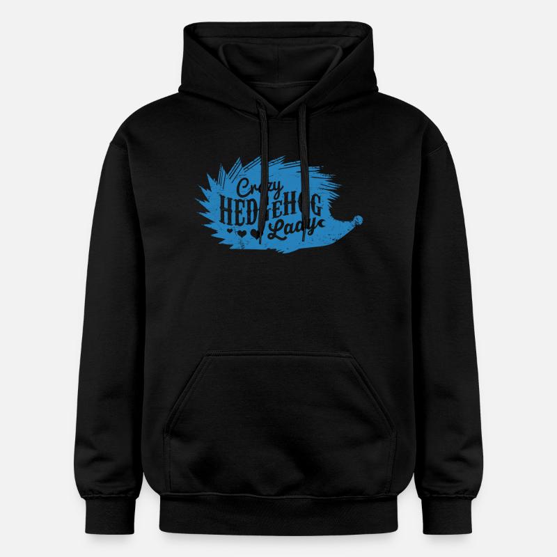 Crazy Hedgehog Lady - Sweat à capuche Softstyle® Gildan Unisexe - noir