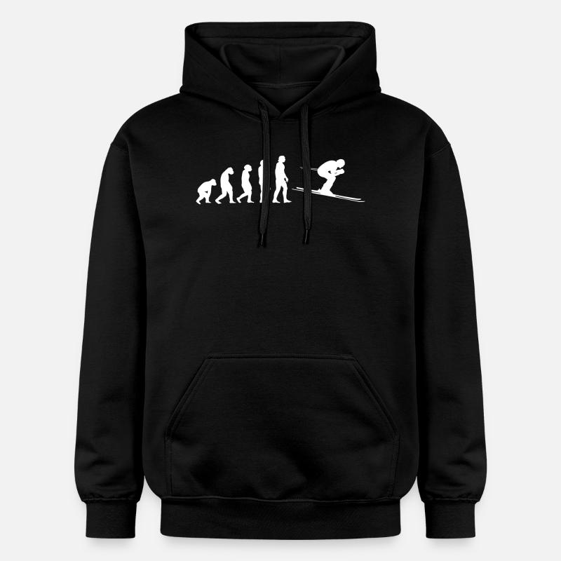 Skiing evolution - Gildan Unisex Softstyle® Midweight Hoodie - black