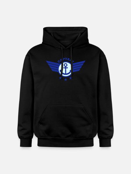 Anchor Captain - Gildan Unisex Softstyle® Midweight Hoodie - black