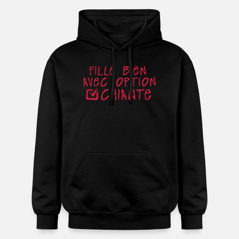 chiante fille bien option citation - Sweat à capuche Softstyle® Gildan Unisexe - noir