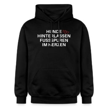 Hundespruch Hundeliebe - Gildan Unisex Softstyle® Midweight Hoodie - Schwarz - Vorne - Marisol (170cm) & Nik (191cm)