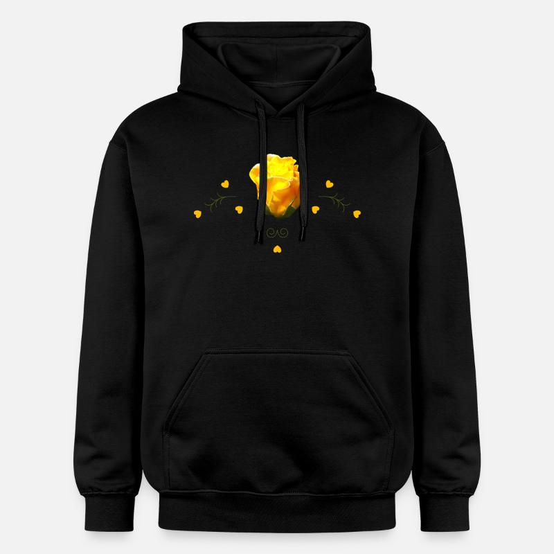Roses Rose jaune - Sweat à capuche Softstyle® Gildan Unisexe - noir