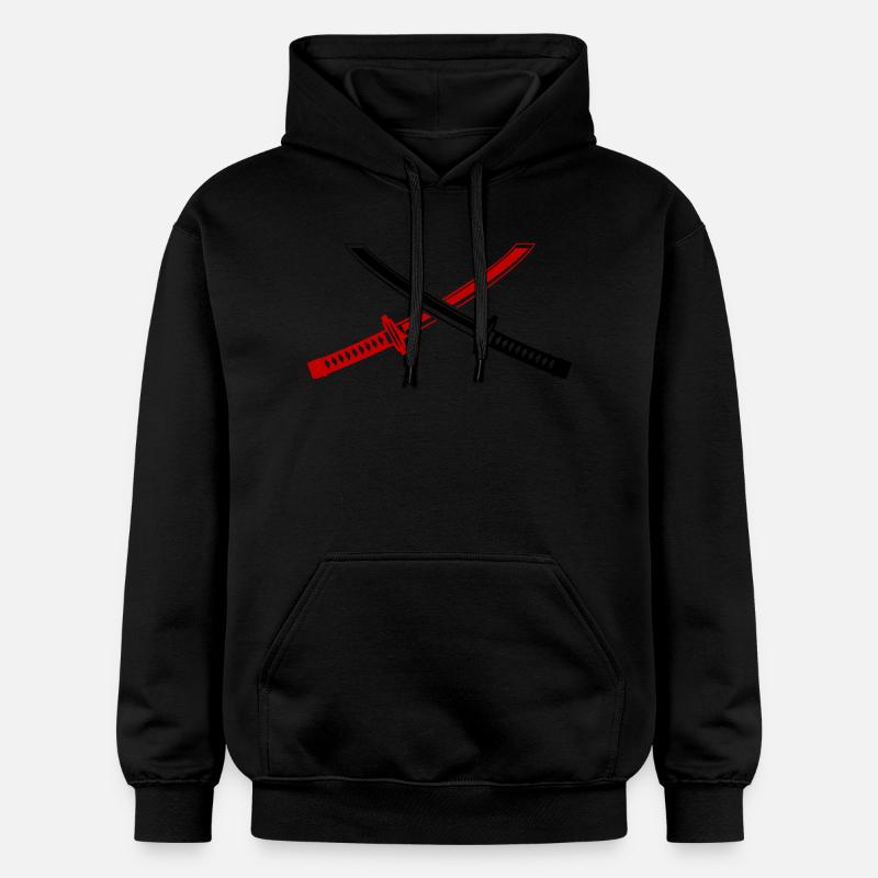 Icône d’épée de samouraï - Sweat à capuche Softstyle® Gildan Unisexe - noir
