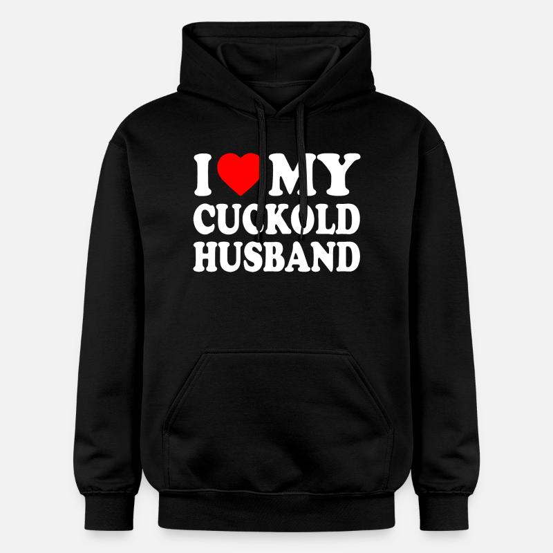 i love my cuckold husband - Sweat à capuche Softstyle® Gildan Unisexe - noir