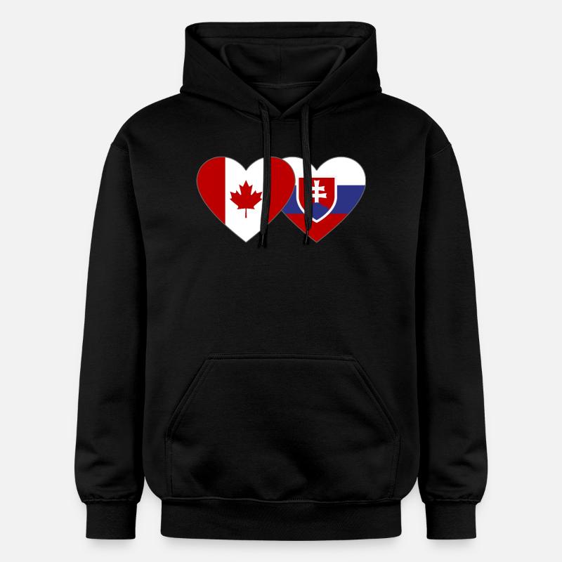 Drapeau du Canada Slovaquie Coeur - Sweat à capuche Softstyle® Gildan Unisexe - noir
