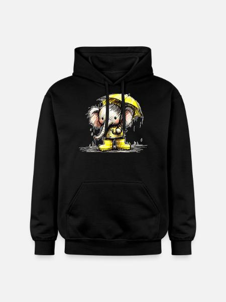 Elephant in the rain - Gildan Unisex Softstyle® Midweight Hoodie - black