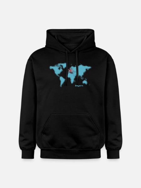 bayern weltkarte - Gildan Unisex Softstyle® Midweight Hoodie - Schwarz