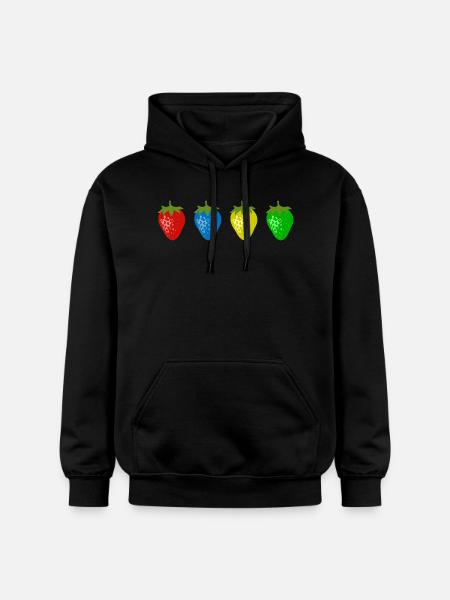 Bunte Erdbeeren - Gildan Unisex Softstyle® Midweight Hoodie - Schwarz