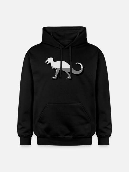Saurier Dinosaurier Button - Gildan Unisex Softstyle® Midweight Hoodie - Schwarz