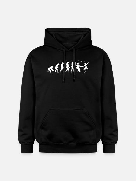 Darwin Evolution to Swing - White - Gildan Unisex Softstyle® Midweight Hoodie - black