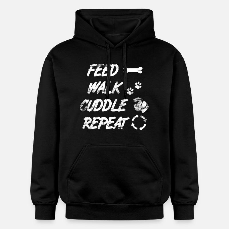 Feed Walk Cuddle Repeat - Gildan Unisex Softstyle® Midweight Hoodie - black