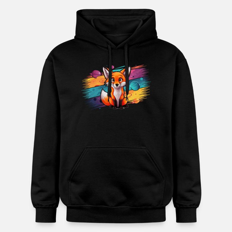 Renard - Illustration - Sweat à capuche Softstyle® Gildan Unisexe - noir